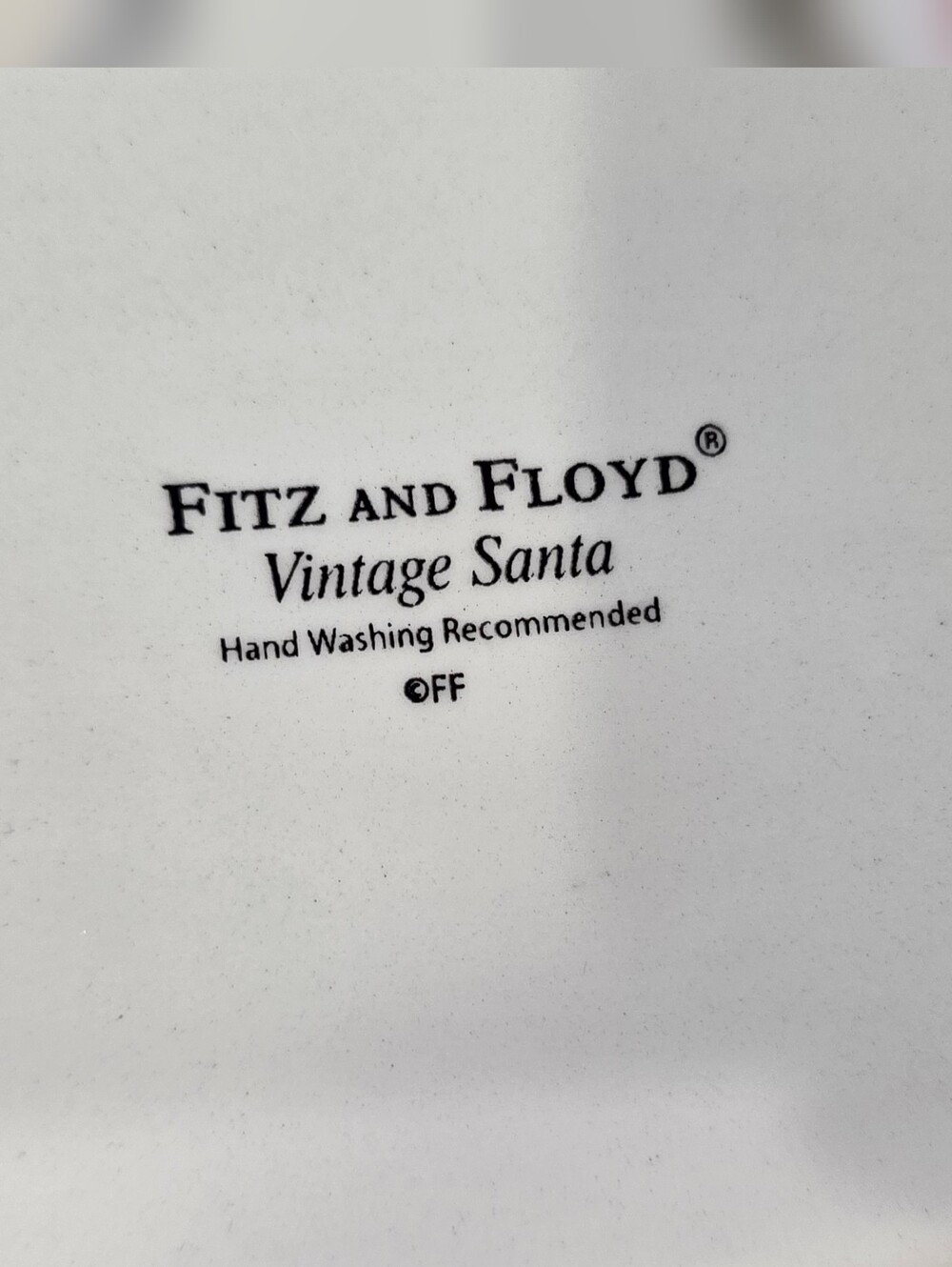 Fitz and Floyd Vintage Santa White Ceramic Plate (Logo Shown)